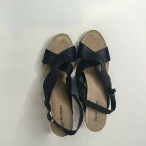 Eurostep Malina Womens Black Leather Ankle Strap